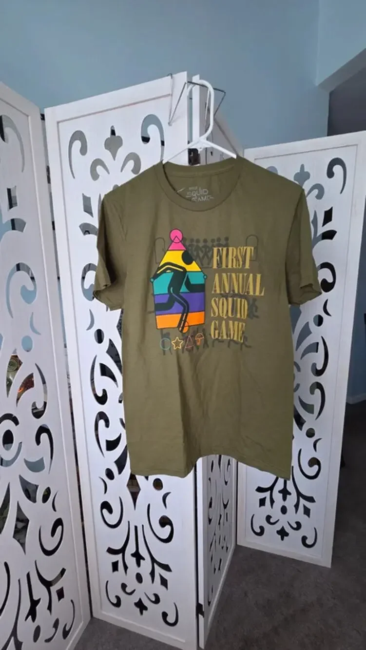 Netflix Squid Game Graphic Tee S/Med Olive First Annual Game Shirt